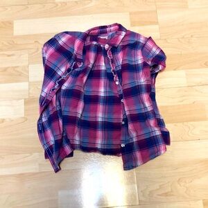 Lands end button up long sleeve shirt